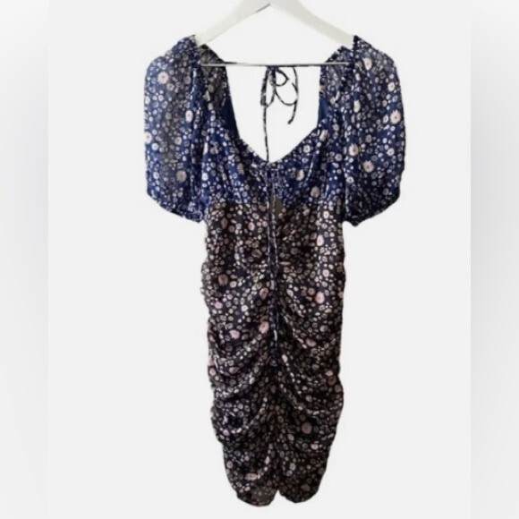 NWT $158 Free People Ditsy Floral Tessa Mini Dress in Night Combo XS - Picture 3 of 4